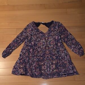 Floral Long Sleeve open back top